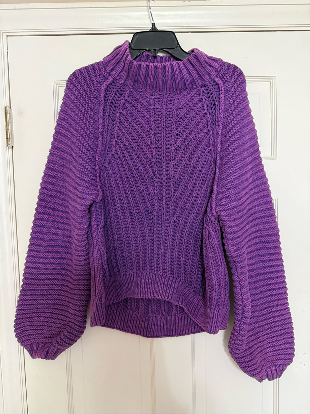 Free People Purple Sweetheart Mock Neck Sweater - L - Picture 2 of 7